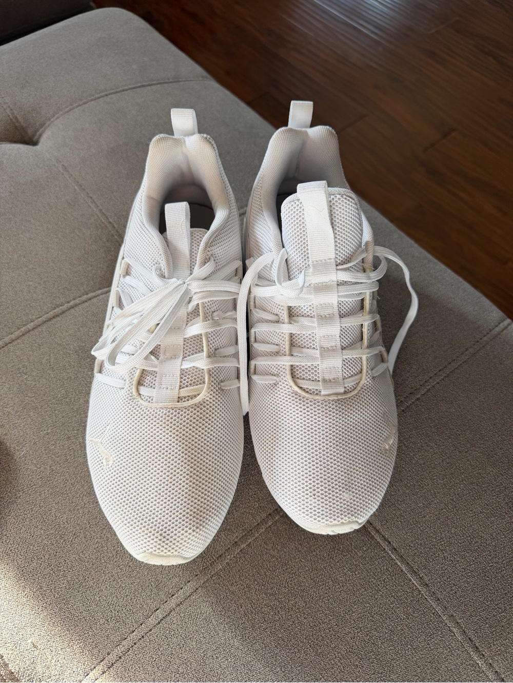Puma Men's White Mesh Athletic Trainers
